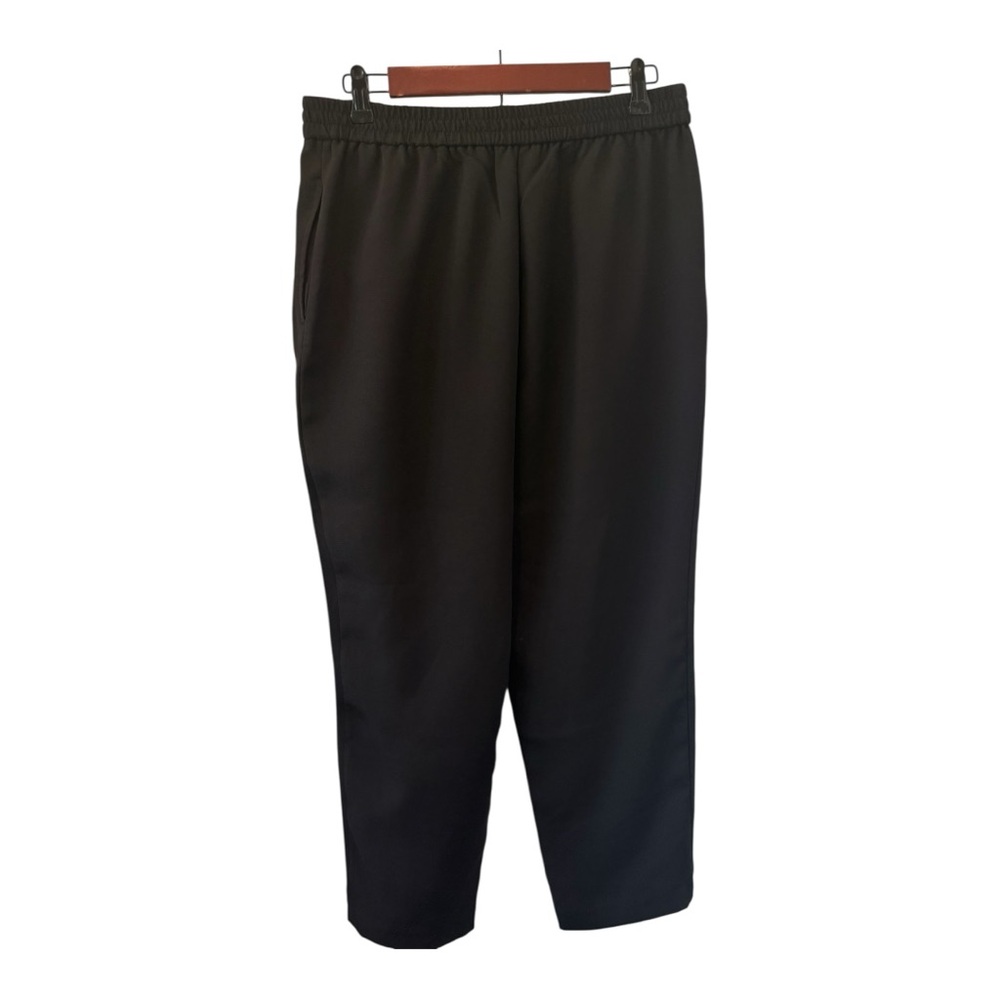 Zara Black Pants Elastic Waist Relaxed Fit Size L